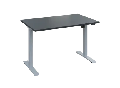 Flexi 28-12 výškově nastavitelný stůl, kovová podnož stříbrná, deska 25 mm, široký 1200 mm, antracit